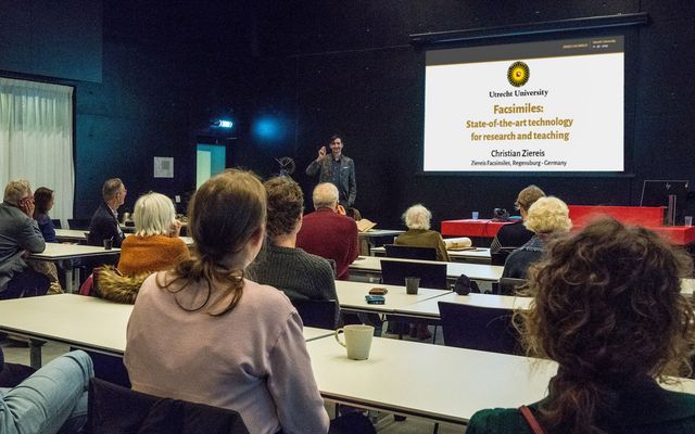 Christian Ziereis hält den Vortrag „ Facsimiles – State-of-the-art technology for research and teaching” an der Universität Utrecht (Niederlande)