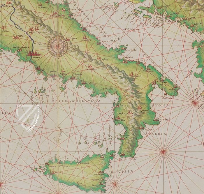 Portolan-Atlas des Battista Agnese - Codex Petersburg – Akademische Druck- u. Verlagsanstalt (ADEVA) – Russische Nationalbibliothek (St. Petersburg, Russland)