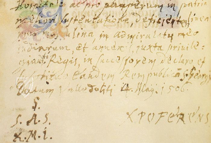Cristoforo Colombo - Il Libro d'ore - Codicillo militare