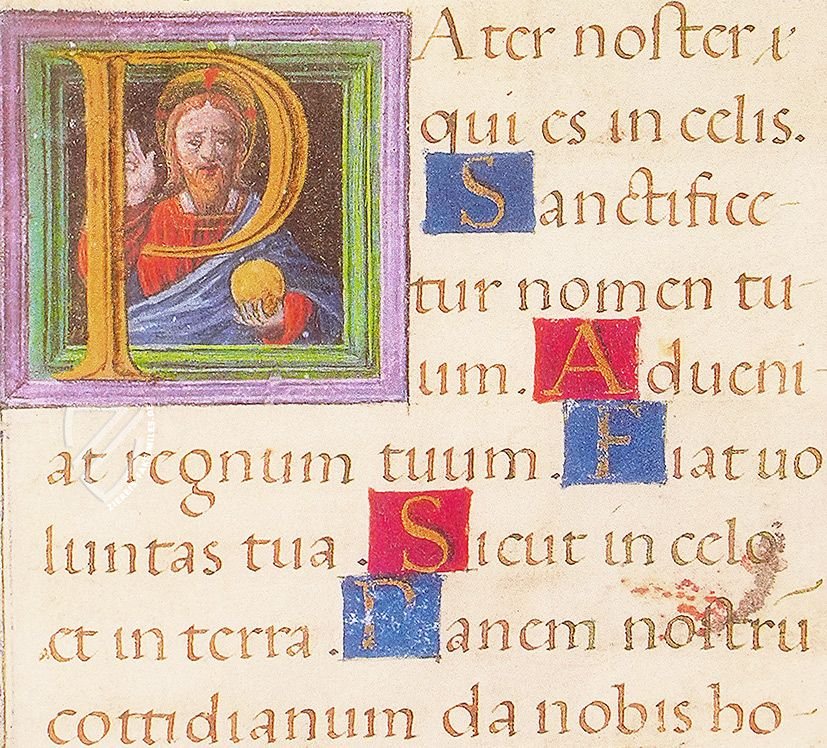 Buch Iesus und die Abhandlung der Grammatik von Donatus – Franco Cosimo Panini Editore – Ms. 2163 and Ms. 2167 – Biblioteca Trivulziana del Castello Sforzesco (Mailand, Italien)