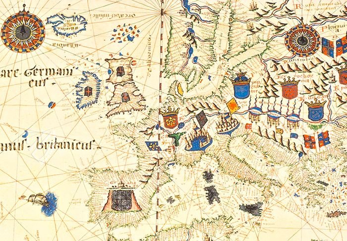 Portolankarte 6 von Giorgio Sideri bakannt als Calapodà – Istituto dell'Enciclopedia Italiana - Treccani – Port. 6 – Biblioteca del Museo Correr (Venedig, Italien) Portolankarte 6 von Giorgio Sideri bakannt als Calapodà – Istituto dell'Enciclopedia Italiana - Treccani – Port. 6 – Biblioteca del Museo Correr (Venedig, Italien)