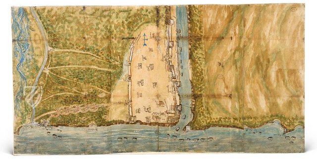 Karte von Santo Domingo – Archivo General de Indias (Sevilla, Spanien)