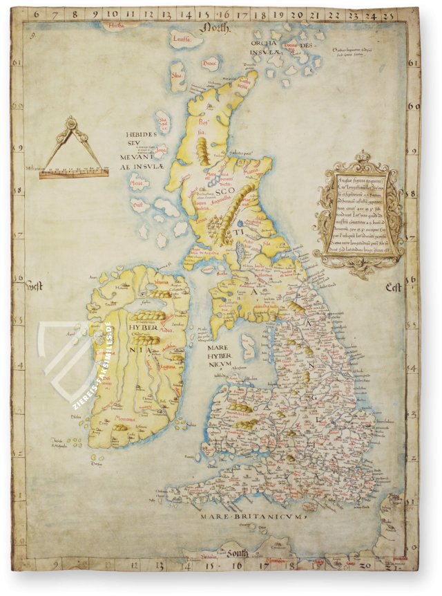 Karte der Britischen Inseln König Heinrichs VIII. – The Folio Society – B.L. Cotton MS Augustus I.i.9 – British Library (London, Vereinigtes Königreich) Karte der Britischen Inseln König Heinrichs VIII. – The Folio Society – B.L. Cotton MS Augustus I.i.9 – British Library (London, Vereinigtes Königreich)