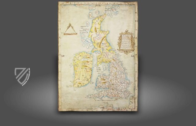 Karte der Britischen Inseln König Heinrichs VIII. – The Folio Society – B.L. Cotton MS Augustus I.i.9 – British Library (London, Vereinigtes Königreich)