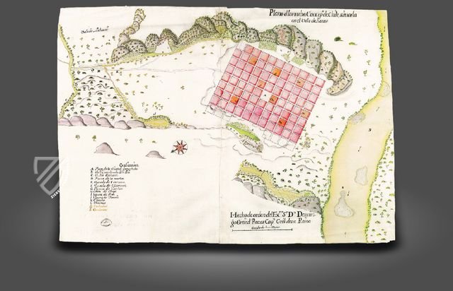 Landschaft und Urbanisierung der Kolonie Chile – Testimonio Compañía Editorial – Sección de Mapas y Planos, Serie de Perú y Chile – Archivo General de Indias (Sevilla, Spanien)