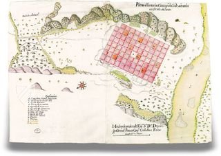 Landschaft und Urbanisierung der Kolonie Chile – Testimonio Compañía Editorial – Sección de Mapas y Planos, Serie de Perú y Chile – Archivo General de Indias (Sevilla, Spanien)