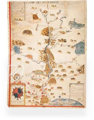 Karte des Mississippi – Testimonio Compañía Editorial – M.P., Florida y Luisiana, 29. Leg. Indiferente Gral. 1530 – Archivo General de Indias (Sevilla, Spanien) Karte des Mississippi – Testimonio Compañía Editorial – M.P., Florida y Luisiana, 29. Leg. Indiferente Gral. 1530 – Archivo General de Indias (Sevilla, Spanien)