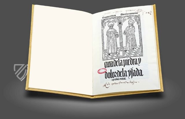 Cura de la Piedra y Dolor de la Ijada y Colica Rrenal – Vicent Garcia Editores – Inc. 205 – Biblioteca Histórico Médica de la Universidad de València (Valencia, Spanien)