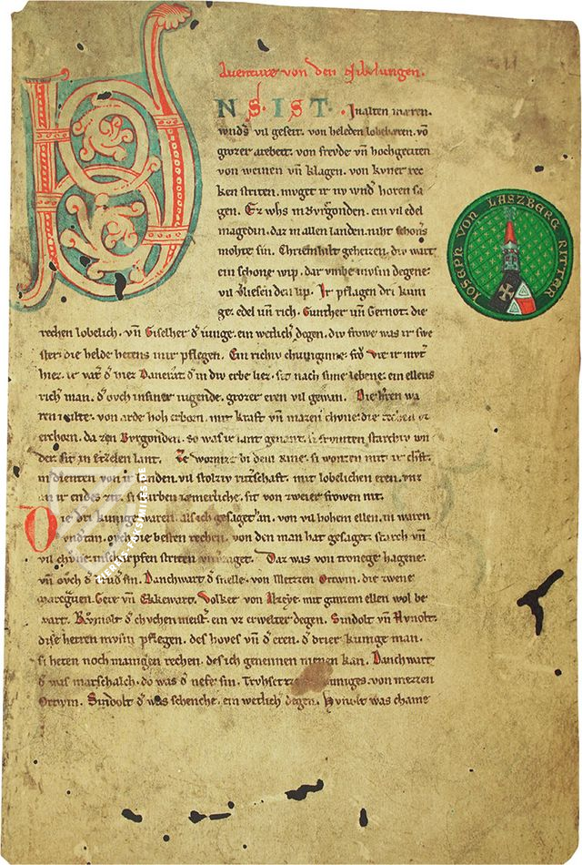 Das Nibelungenlied und Die Klage: Handschrift C der F. F. Hofbibliothek Donaueschingen