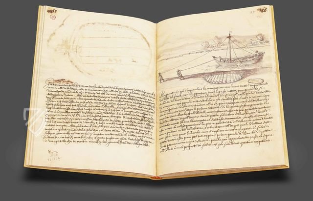 Wie man den Tiber von Perugia nach Rom schiffbar macht – Nova Charta – 34K 16 (Cors. 1227) – Biblioteca dell'Accademia Nazionale dei Lincei e Corsiniana (Rom, Italien)