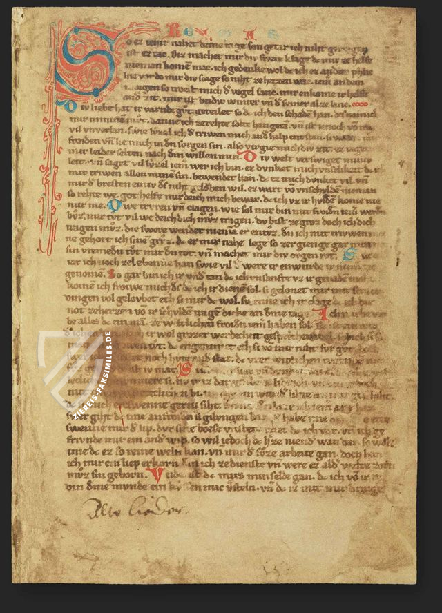 Die kleine Heidelberger Liederhandschrift
