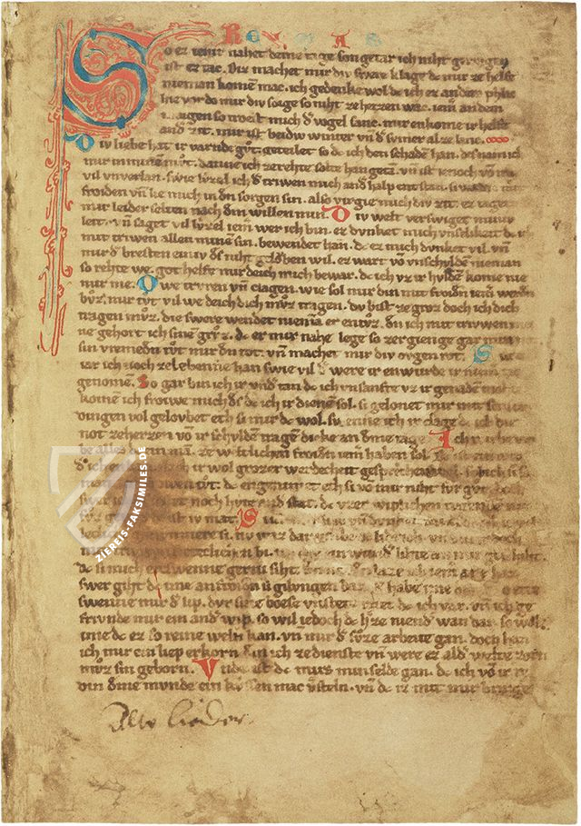 Kleine Heidelberger Liederhandschrift – Reichert Verlag – Cod. Pal. germ. 357 – Universitätsbibliothek (Heidelberg, Deutschland)