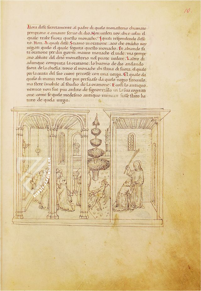 Leben des Heiligen Benedikt – Il Bulino, edizioni d'arte – ms. 239 B.4.13 – Biblioteca Comunale Teresiana di Mantova (Montava, Italien)