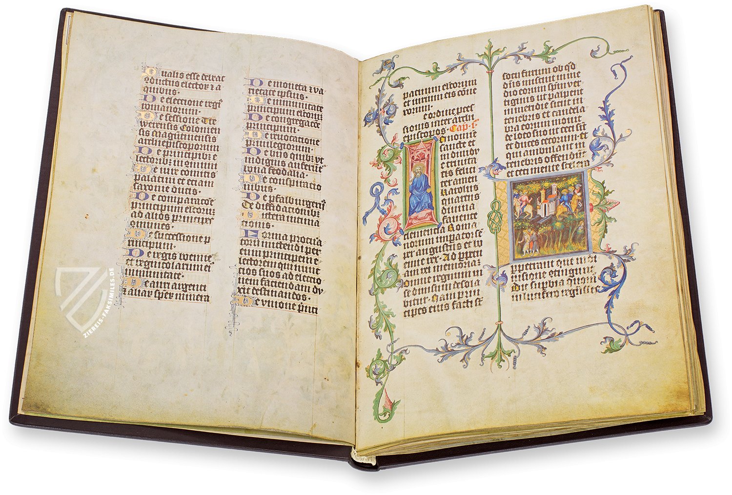 Ein prächtig illuminiertes Exemplar der Goldenen Bulle für König Wenzel IV. (Goldene Bulle, Prag (Tschechische Republik) — 1400)