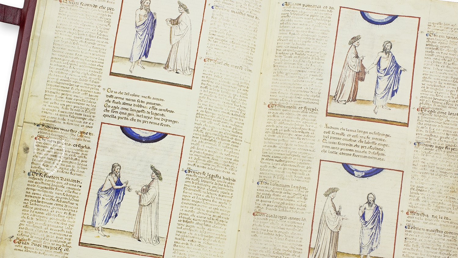 Eine von vielen Inspirationen für Geoffrey Chaucer: Dantes Opus Magnum (Dante Alighieri - Göttliche Komödie - Gradenighiano Codex, Venedig oder Bologna (Italien) — 1392–1393 oder 1399–1400)