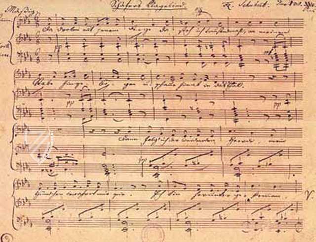 Franz Schubert: Schäfers Klagelied, D 121 – Mus. Hs. 3267 – Österreichische Nationalbibliothek (Wien, Österreich) Faksimile