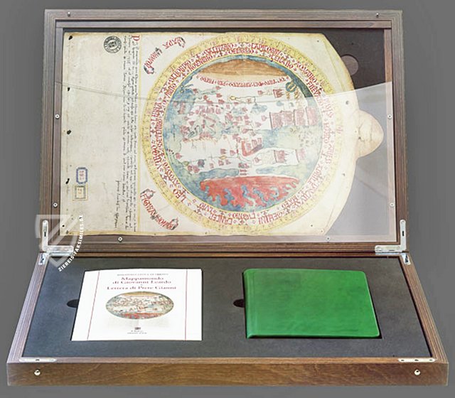 Giovanni Leardos Karte von 1442 mit Brief des Priesterkönigs Johannes – Il Bulino, edizioni d'arte – Ms. 3119 + Ms. 398 – Biblioteca Civica di Verona (Verona, Italien)