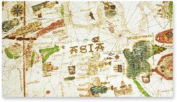 Karte von Juan de la Cosa – Testimonio Compañía Editorial – MN 257 – Museo Naval de Madrid (Madrid, Spanien)