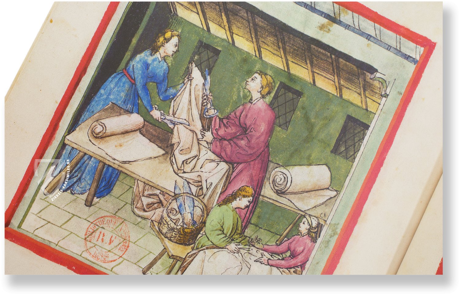Kleidung aus Leinen (vestis linea) im Tacuinum Sanitatis - Codex Paris