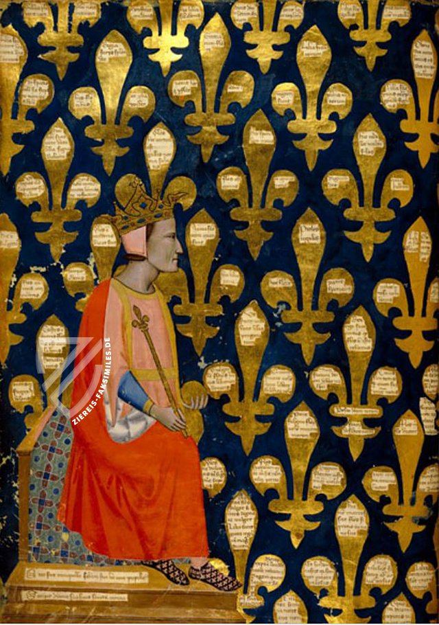 Lobgedicht auf König Robert von Anjou - Regia Camrina – Royal 6 E IX – British Library (London, Großbritannien) Faksimile