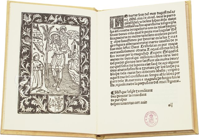 Obra a Llaors del Benaventurat lo Senyor Sent Cristofol  – Inc. 1471 – Biblioteca Nacional de España (Madrid, Spanien) Faksimile