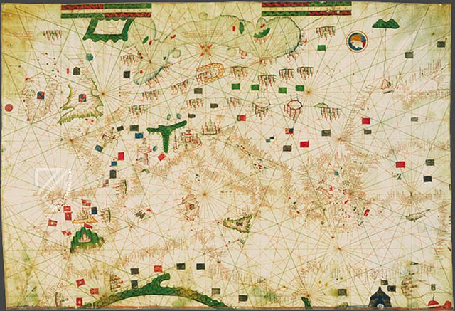 Portolan-Karte C.G.A.5.b – C.G.A.5.b – Biblioteca Estense Universitaria (Modena, Italien) Faksimile