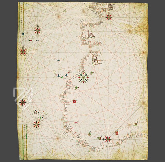 Portolan-Karte C.G.A.5.c – C.G.A.5.c – Biblioteca Estense Universitaria (Modena, Italien) Faksimile