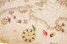 Portolankarte des Mittelmeers von Mateo Prunes – PM-1 – Museo Naval (Madrid, Spanien) Faksimile